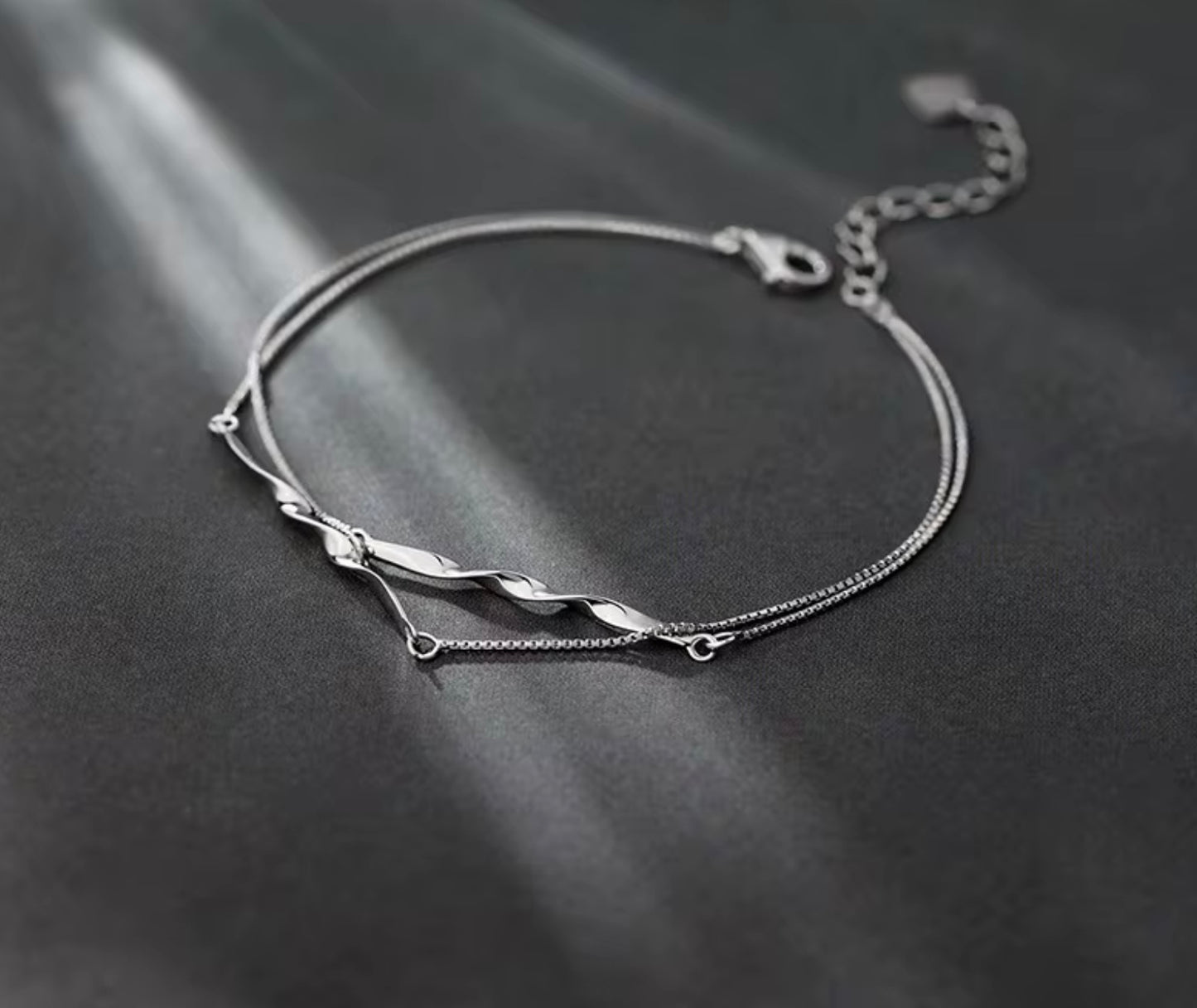 Beautiful Silver Double Layerl Simple Personality Sweet Bracelet Women
