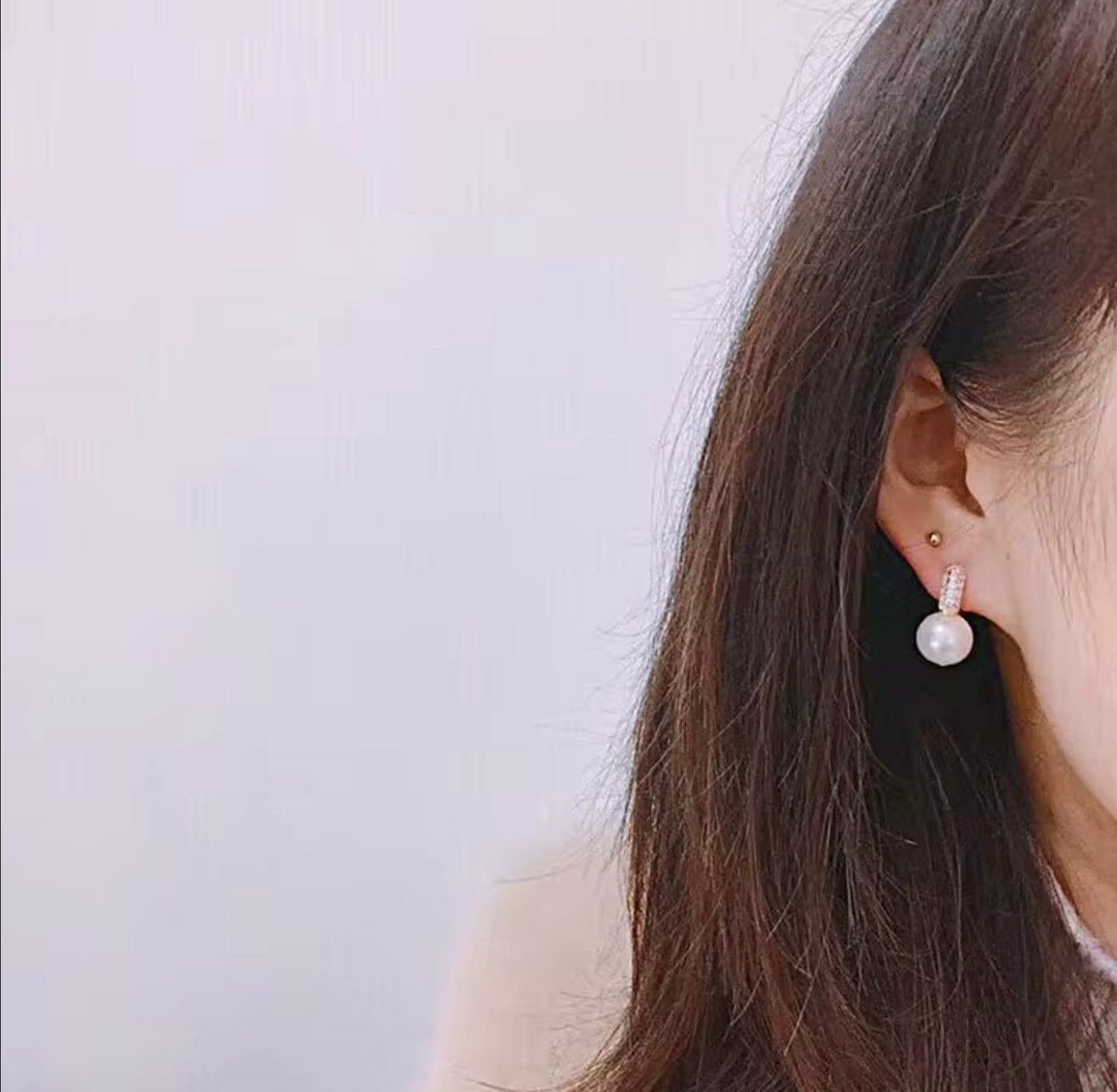 925 Sterling Silver Pearl Hoop Earrings