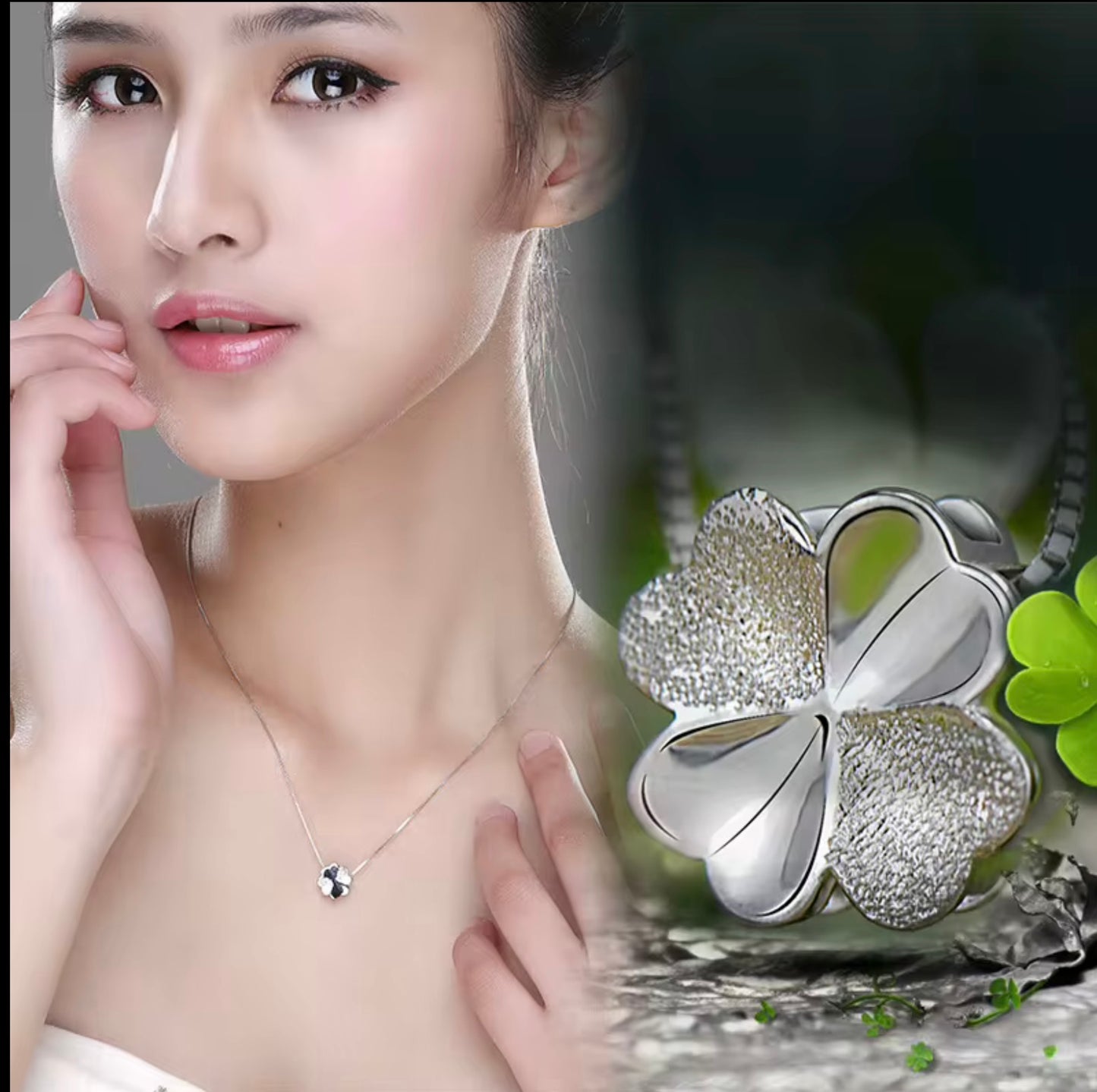 New Fashion Jewelry Chain 925 Silver Four Leaf Clover Necklace
