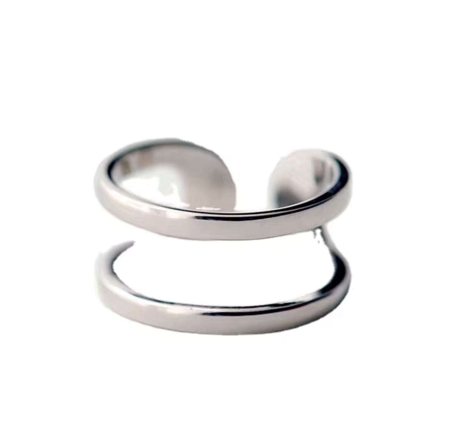 Simple Geometric Circle Copper Finger Ring Wholesale Silver Plated
