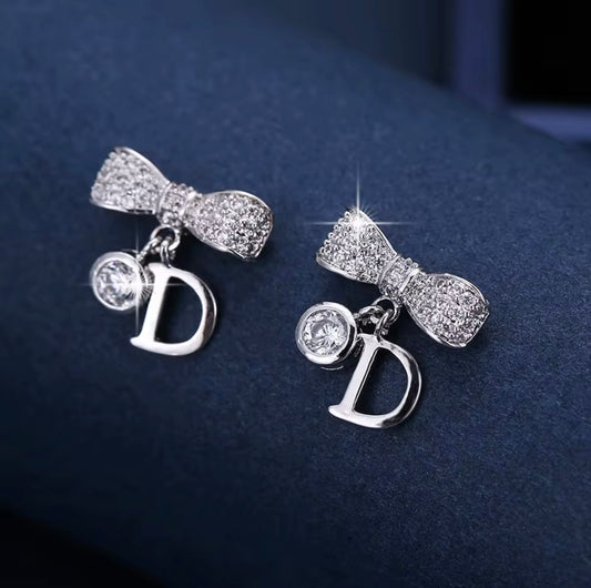 925 Sterling Silver Earrings Set Diamonds Fashion Luxury Jewelry Letters Fashion Stud Earrings