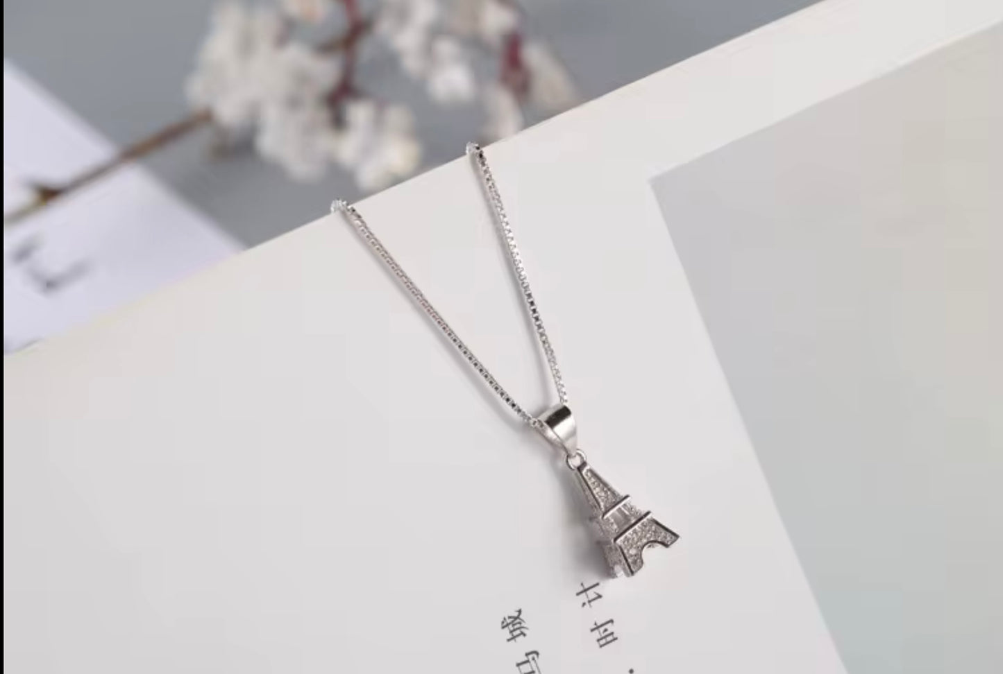 925 Sterling Silver Necklace Korean Fashion Temperament Tower Diamond Necklace Sterling Silver