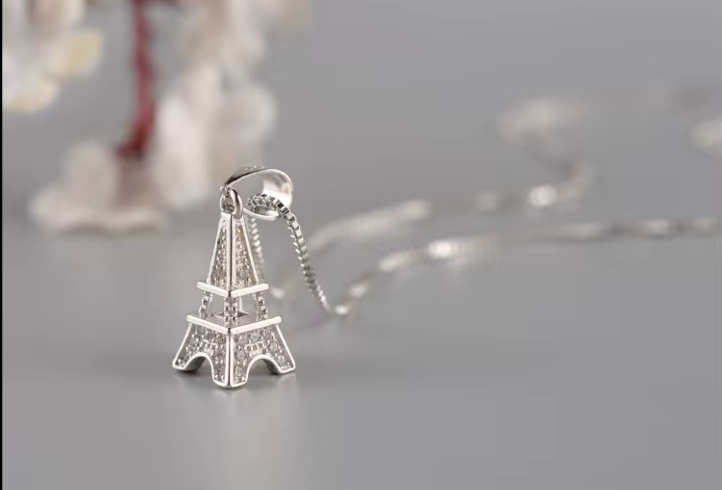 925 Sterling Silver Necklace Korean Fashion Temperament Tower Diamond Necklace Sterling Silver