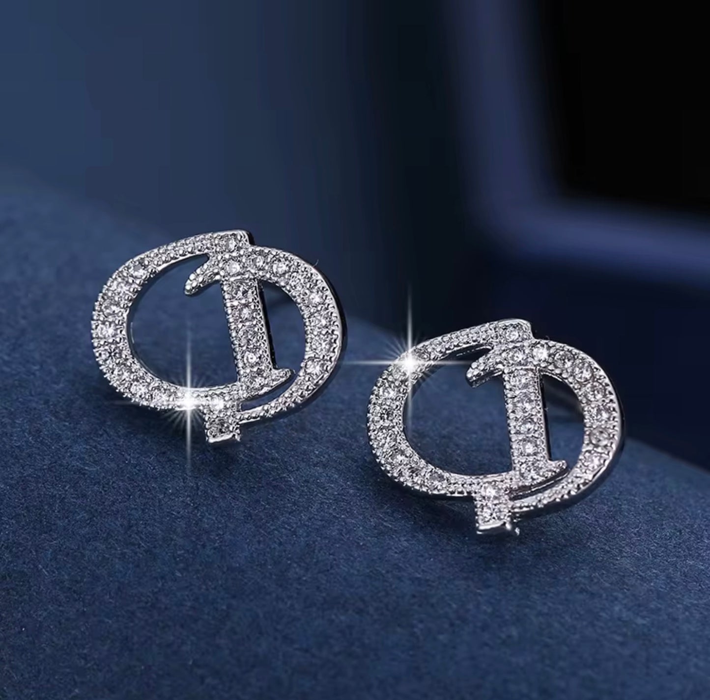 925 Sterling Silver Earrings Set Diamonds Fashion Luxury Jewelry Letters Fashion Stud Earrings