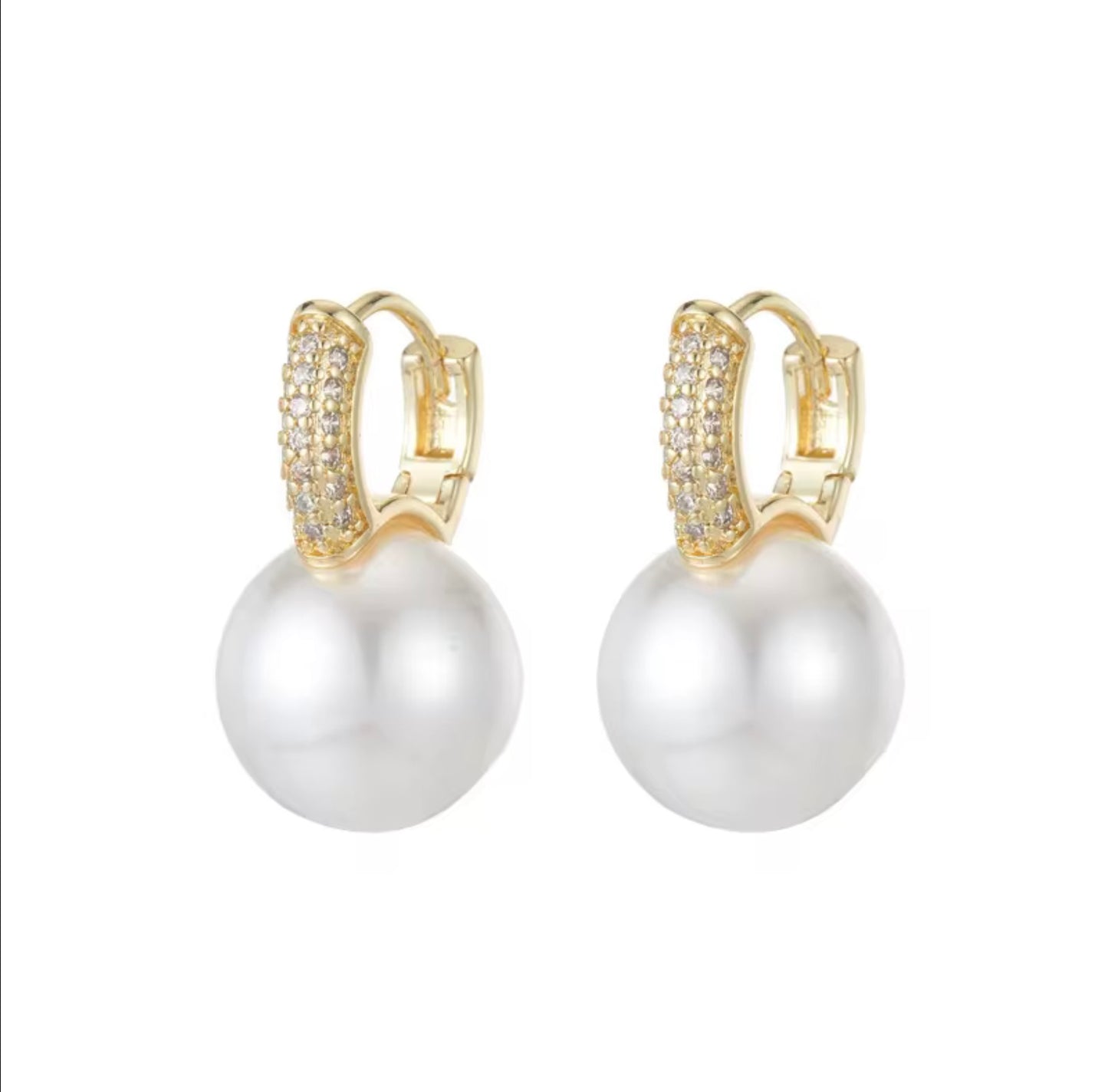 925 Sterling Silver Pearl Hoop Earrings