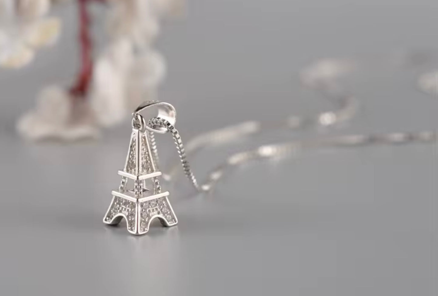 925 Sterling Silver Necklace Korean Fashion Temperament Tower Diamond Necklace Sterling Silver