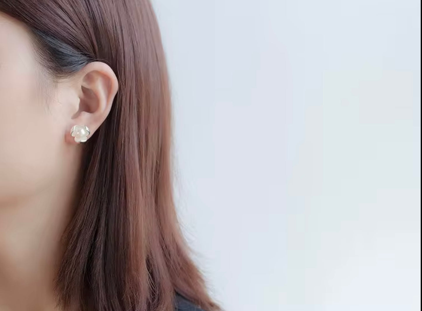 Hot Fashion 925 Sterling Silver Clover Pearl Earrings