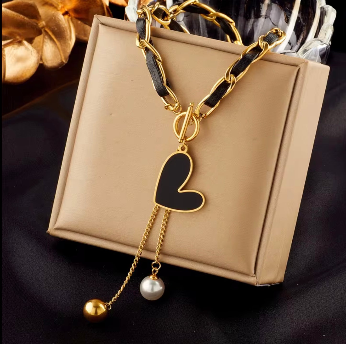 Non Tarnish 316l Stainless Steel 18k Gold Plated Irregular Heart Shape Pendant Necklace