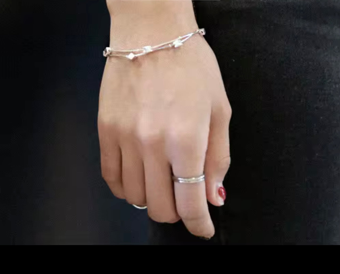 925 Sterling Silver Bracelet Wholesale Double square Snake Bone Bracelet Korean Fashion Bracelet Silver