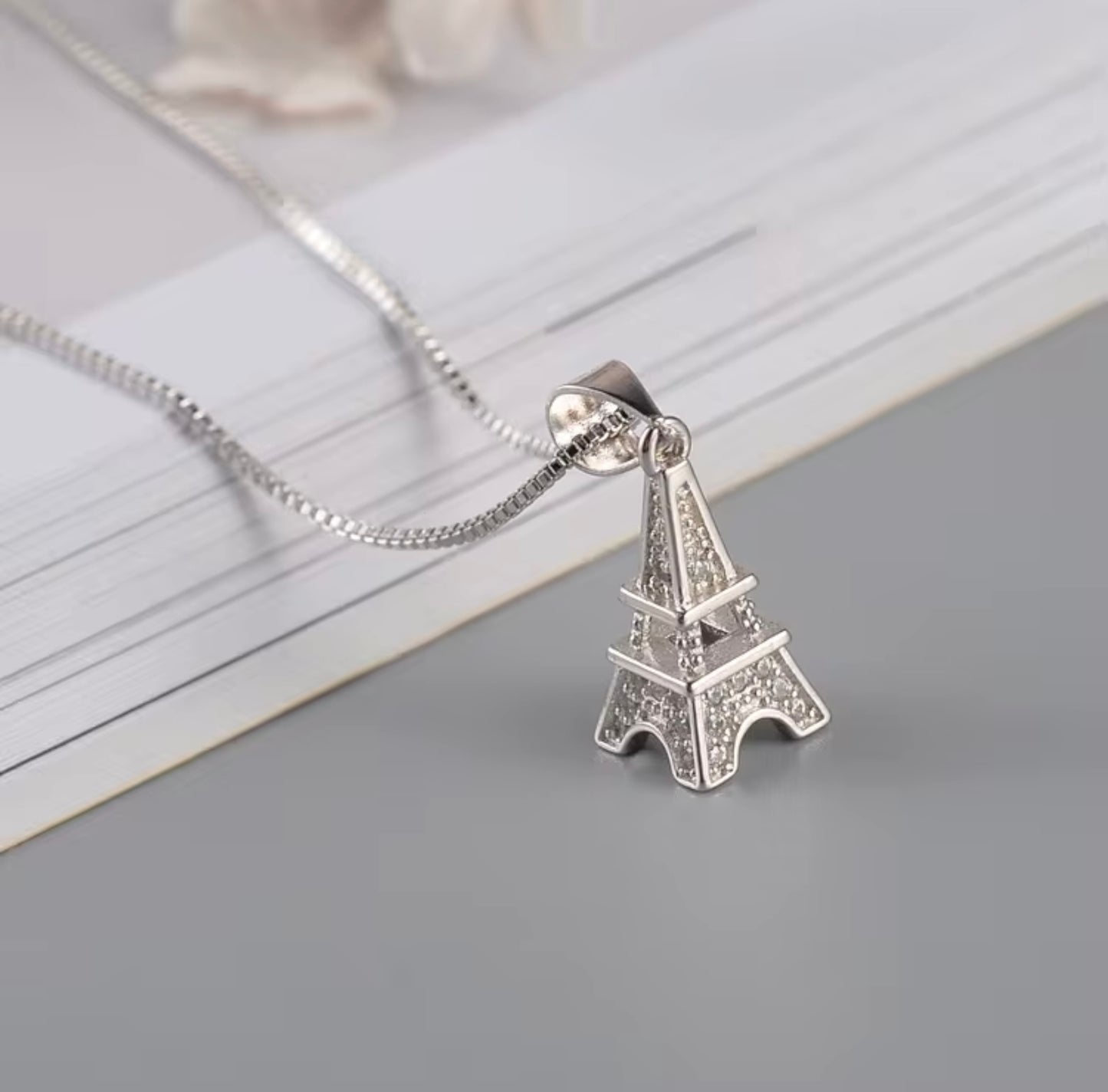 925 Sterling Silver Necklace Korean Fashion Temperament Tower Diamond Necklace Sterling Silver