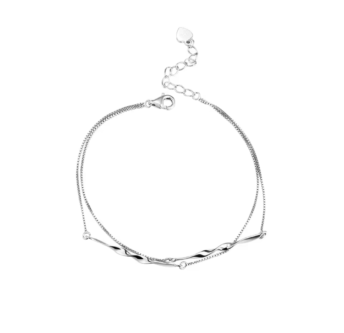 Beautiful Silver Double Layerl Simple Personality Sweet Bracelet Women