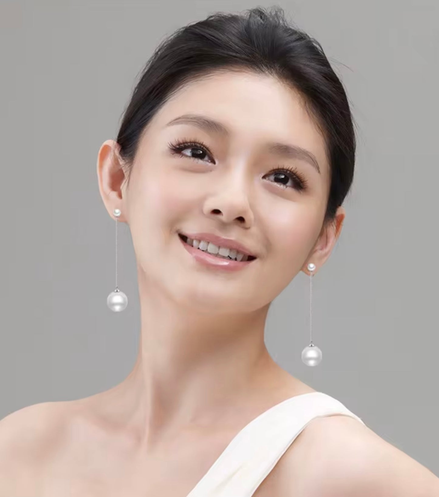 Silver Long Pearl Earrings