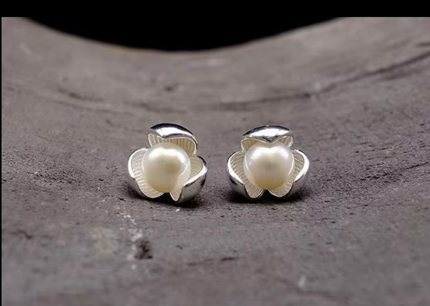 Hot Fashion 925 Sterling Silver Clover Pearl Earrings