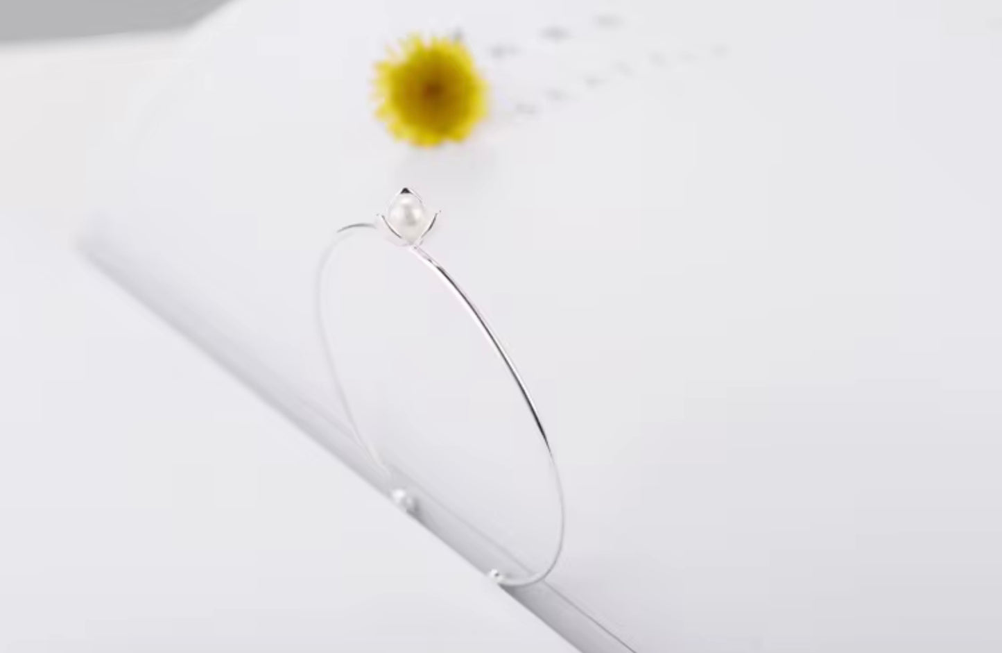 925 Sterling Silver Jewelry Simple Bar Clover High-quality Popular Open Bracelet